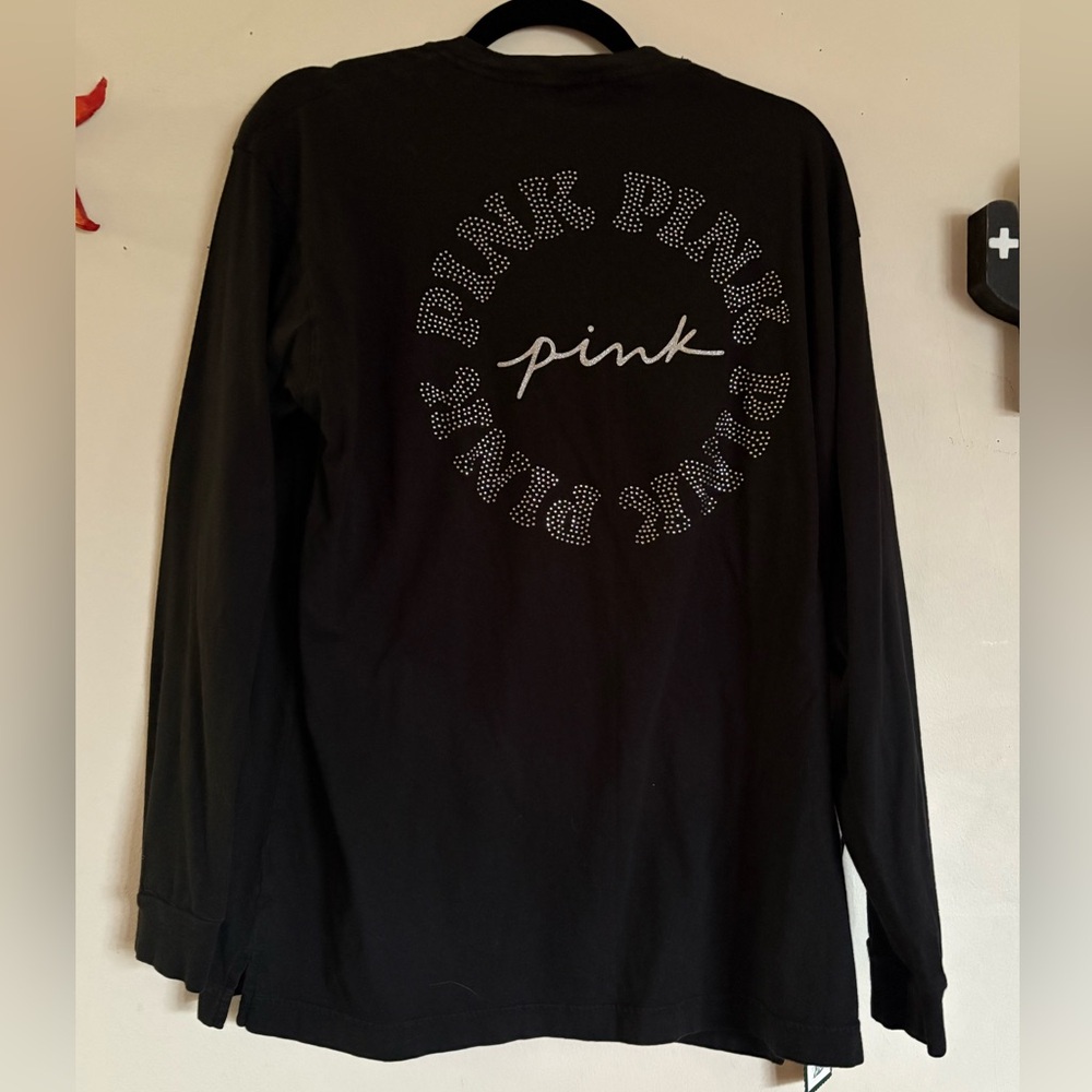 PINK Victoria's Secret Black Long Sleeve with Rhinestones